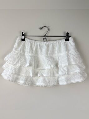 Cotton Candy LA NWOT Eyelet Ruffle White Mini Skort